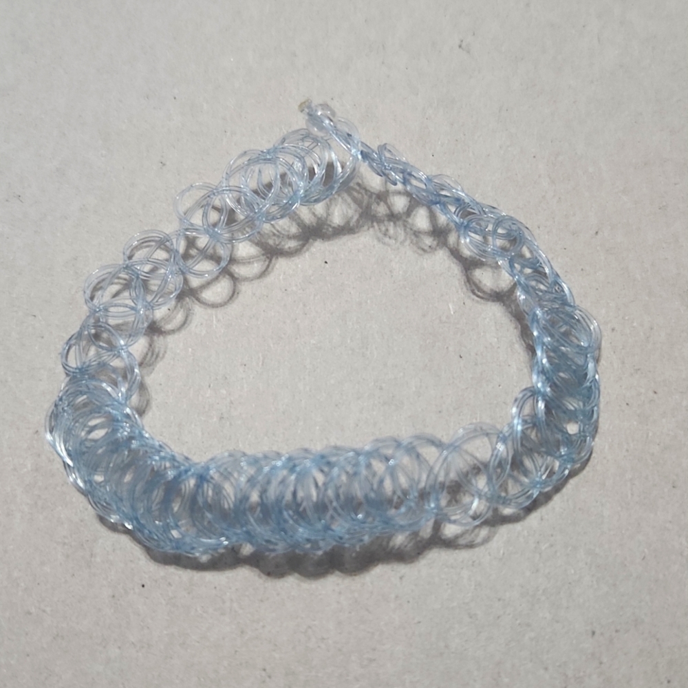🔴 🆓️ FREE* Y2K Stretchy Jelly Baby Blue Translucent Choker Necklace Bracelet - Picture 5 of 6
